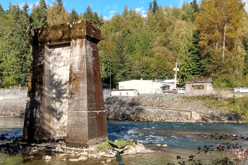 Railroad bridge piers 